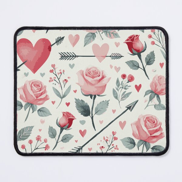 Item preview, Valentine's Day Fabric Pattern – Heart & Floral Seamless Design designed and sold by designedbyNil.