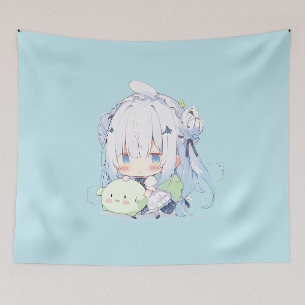 Item preview, Kawaii Chibi Anime Girl with Green Pet Blobs designed and sold by 2ndSketch.