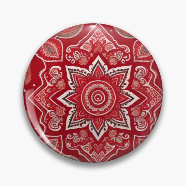 Item preview, Radiant Ruby Mandala - Red & White Boho Art for Bold Style designed and sold by WildStroke.