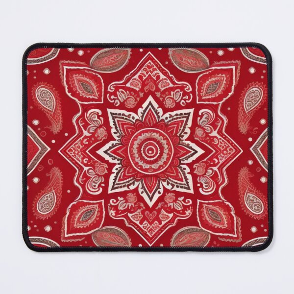 Item preview, Radiant Ruby Mandala - Red & White Boho Art for Bold Style designed and sold by WildStroke.