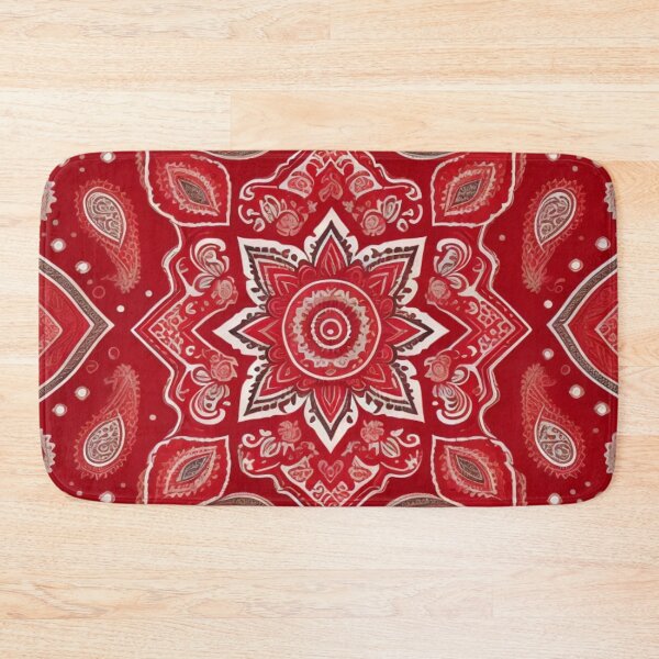 Item preview, Radiant Ruby Mandala - Red & White Boho Art for Bold Style designed and sold by WildStroke.