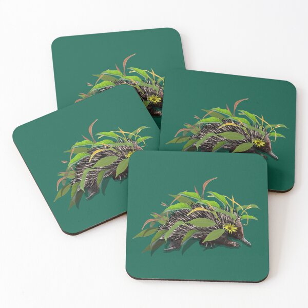Item preview, Echidna Dressed In Gumnut Leaves - No Colour Background designed and sold by joanstratton.