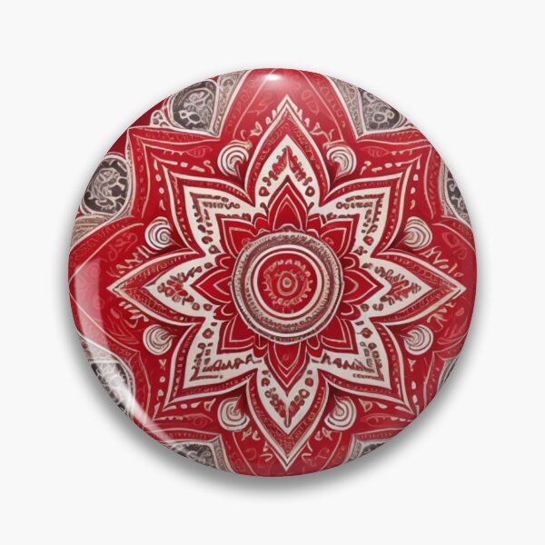 Item preview, Bold Crimson Mandala - Vibrant Red & White Boho Art designed and sold by WildStroke.
