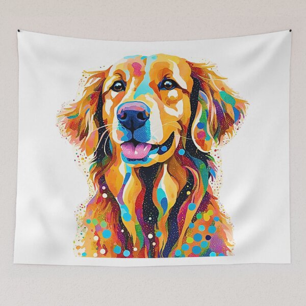 Item preview, Pointillist Golden Retriever Modern Art – Radiant and Heartwarming designed and sold by Fredster1966.
