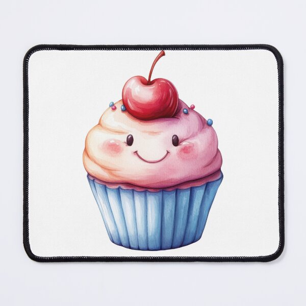 Artikelvorschau, Süßer lächelnder Cupcake mit Kirsche als Topper entworfen und verkauft von ImagineCorner.