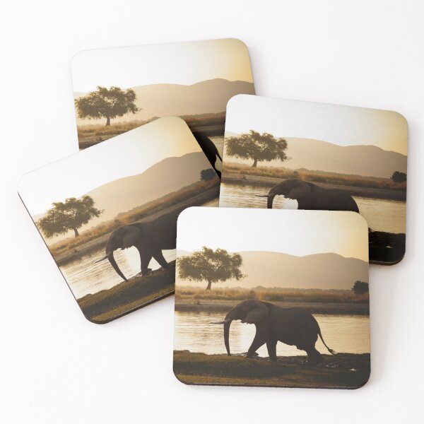 Item preview, Elephant Walking Along the Zambezi at Sunset designed and sold by sarahbidz.