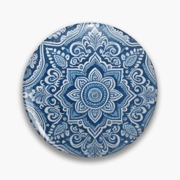 Artikelvorschau, Himmlisches Indigo-Mandala – Aufwendiges blau-weißes Paisley-Design entworfen und verkauft von WildStroke.