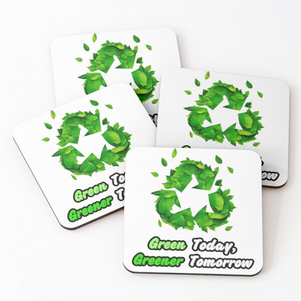 Item preview, Green Today, Greener Tomorrow - Botanical Recycling Symbol quote 1 designed and sold by Tom-Johnson.