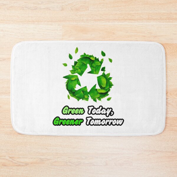 Item preview, Green Today, Greener Tomorrow - Botanical Recycling Symbol quote 1 designed and sold by Tom-Johnson.