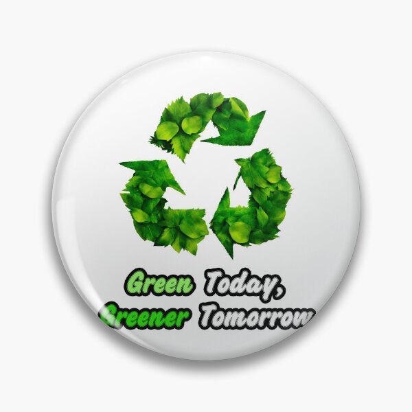 Item preview, Green Today, Greener Tomorrow - Botanical Recycling Symbol quote 2 designed and sold by Tom-Johnson.