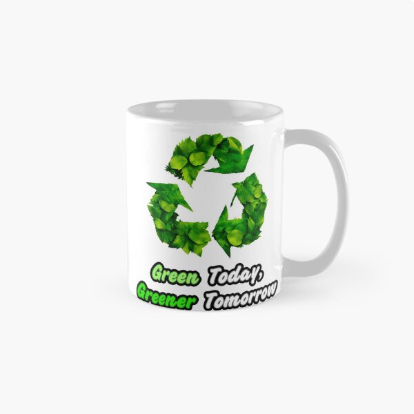 Item preview, Green Today, Greener Tomorrow - Botanical Recycling Symbol quote 2 designed and sold by Tom-Johnson.