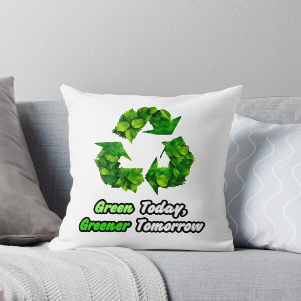 Item preview, Green Today, Greener Tomorrow - Botanical Recycling Symbol quote 2 designed and sold by Tom-Johnson.