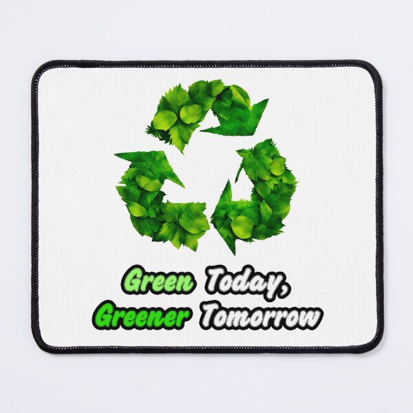Item preview, Green Today, Greener Tomorrow - Botanical Recycling Symbol quote 2 designed and sold by Tom-Johnson.