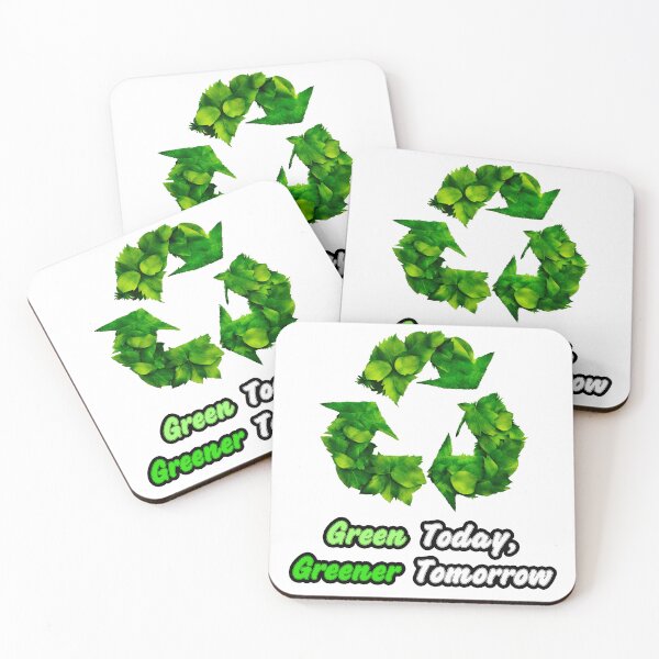 Item preview, Green Today, Greener Tomorrow - Botanical Recycling Symbol quote 2 designed and sold by Tom-Johnson.
