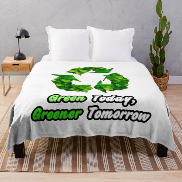Item preview, Green Today, Greener Tomorrow - Botanical Recycling Symbol quote 2 designed and sold by Tom-Johnson.