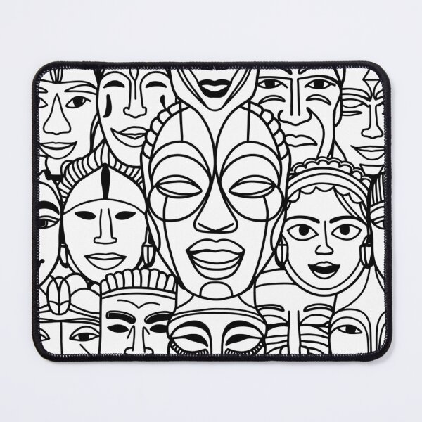 Item preview, Diverse Tribal Faces – Celebrating Unity and Cultural Heritage designed and sold by WildStroke.