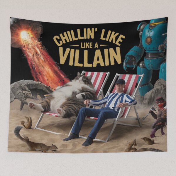 Item preview, Chillin' Like a Villain Chill Cat #2 designed and sold by ChonkingHazard.