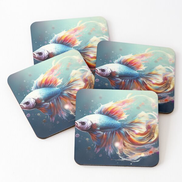 Item preview, Vibrant Fighting Fish Illustration designed and sold by sarahbidz.