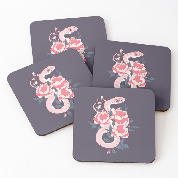 Item preview, Pink Snake with Peony Flowers  designed and sold by Jess.a.creates.