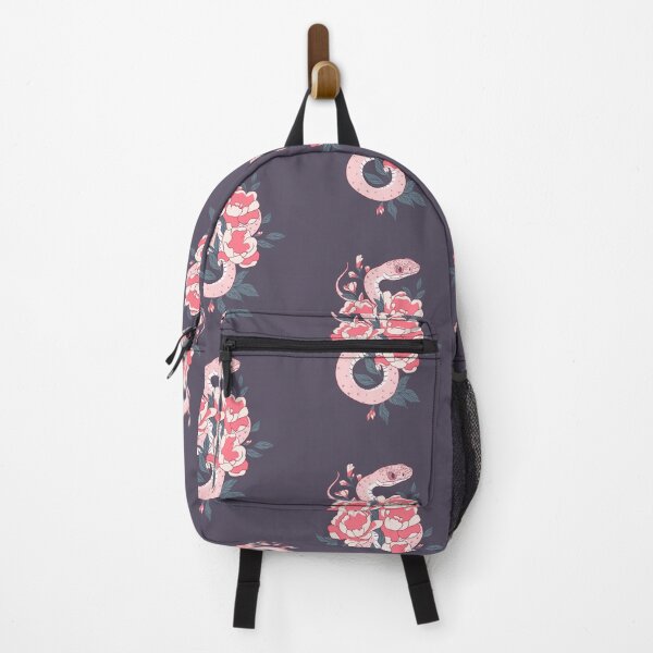 Vista previa del artículo con la obra «Serpiente rosa con flores de peonía», diseñado y vendido por Jess.a.creates.