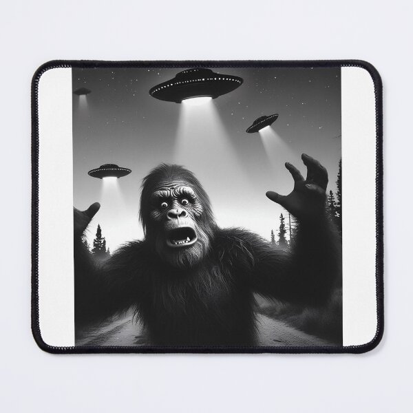 Item preview, Funny Alien Bigfoot UFO Sasquatch Selfie with UFOs designed and sold by Kimberley King Art King Art.