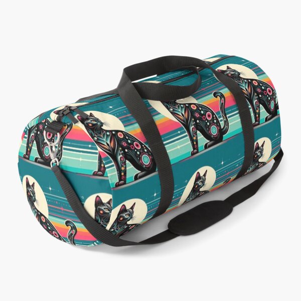 Item preview, Atomic Black Cat with a Curled Tail MCM Kitty, Mid Century Kitten, Moon, outspace, Strips, Catitude designed and sold by TheTimeTaxi.