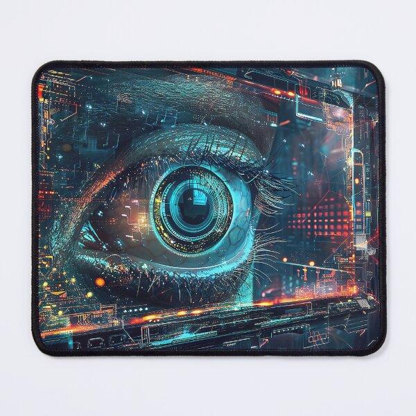 Item preview, Surreal Digital Eye Observing as a Futuristic Assistant in Vibrant Daliesque Styles designed and sold by CheerForGoods.