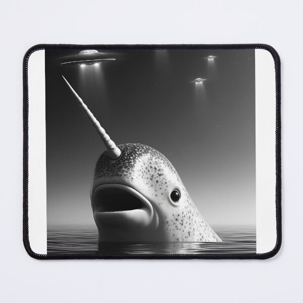 Item preview, Funny Alien Narwhal UFO Narwhal Selfie with UFOs designed and sold by Kimberley King Art  King Art.