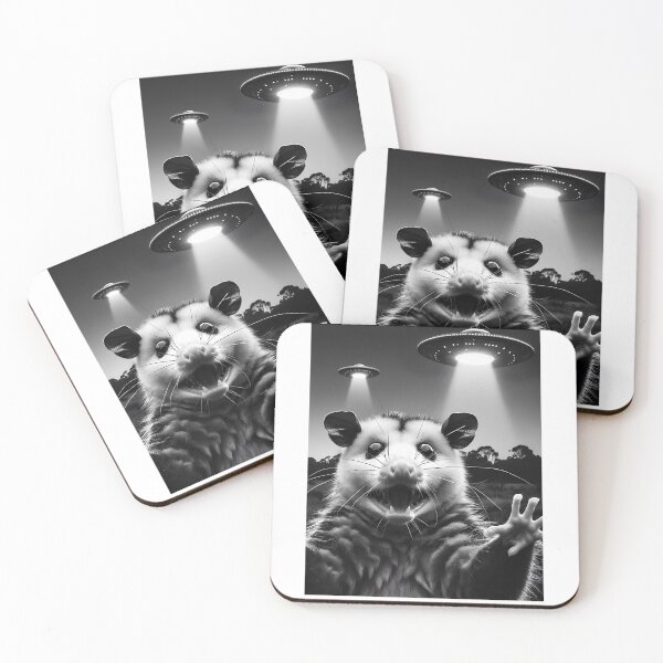 Item preview, Funny Alien Possum UFO Possum Selfie with UFOs designed and sold by Kimberley King Art  King Art.