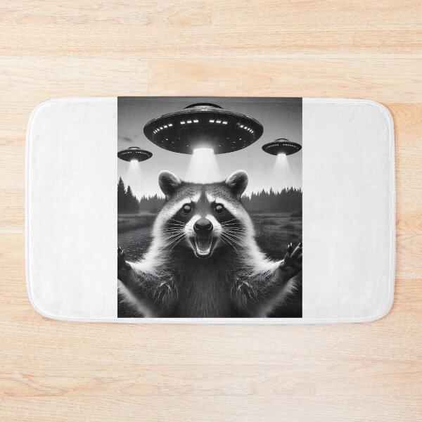 Item preview, Funny Alien Racoon UFO Racoon Selfie with UFOs designed and sold by Kimberley King Art  King Art.