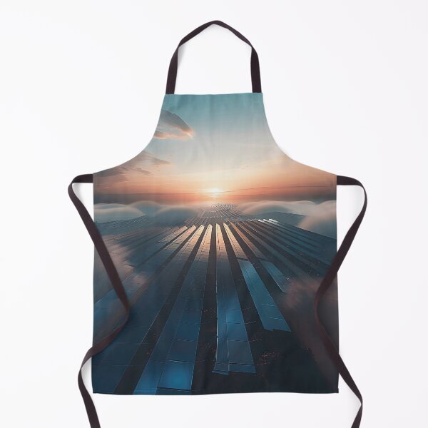 Item preview, Surreal Sunrise Over Vast Solar Power Grid Generating Clean Renewable Energy in Hazy Mirrored Morning Landscape designed and sold by CheerForGoods.