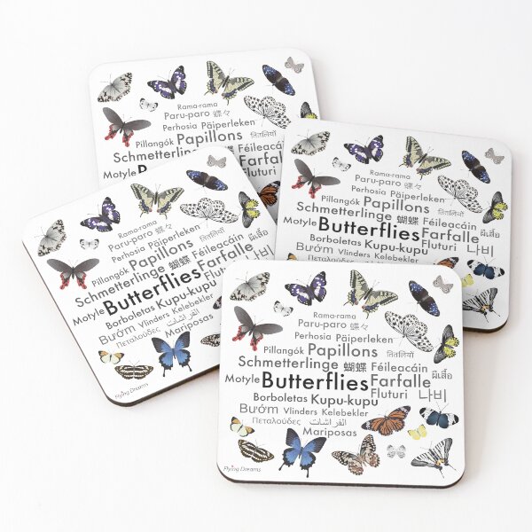Item preview, Butterflies in Multiple Languages Illustration-2 designed and sold by FlyingDreamsArt.