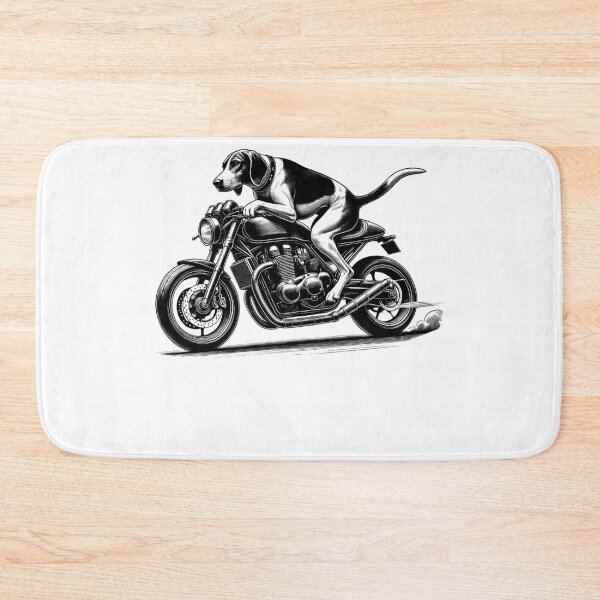 Item preview, Cool American Foxhound Riding a Motorcycle Biker Dog Lover designed and sold by Kimberley King Art  King Art.