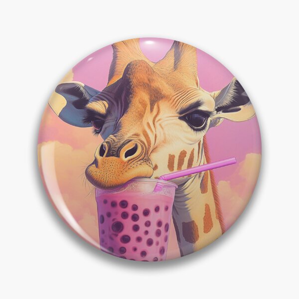 Item preview, Giraffe with bubble tea designed and sold by NicolasGlowArt.