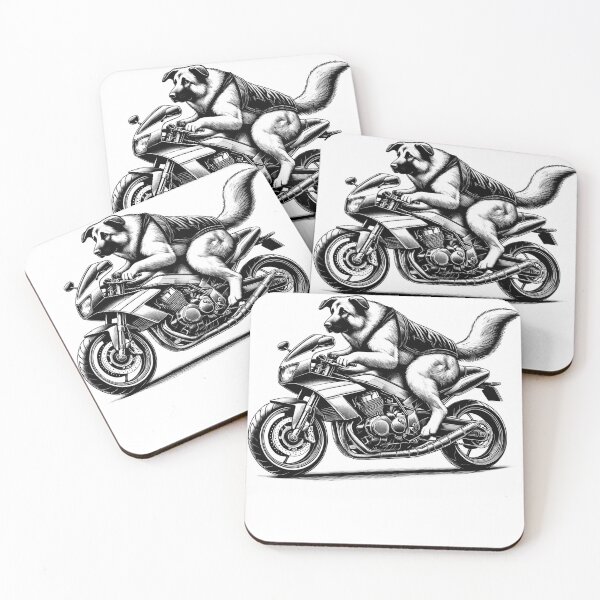 Artikelvorschau, Cooler anatolischer Schäferhund, der einen Motorrad-Biker-Hundeliebhaber fährt entworfen und verkauft von Kimberley King Art King Art.
