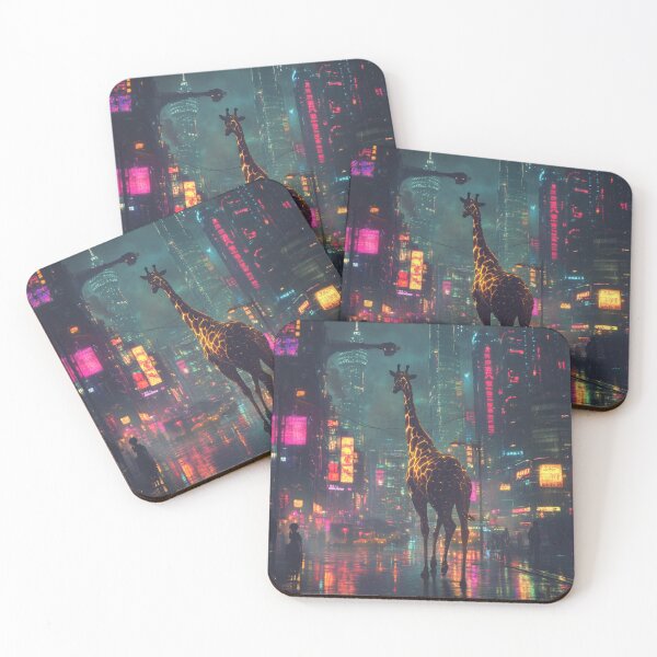 Item preview, Giraffe in Cyberpunk City designed and sold by NicolasGlowArt.