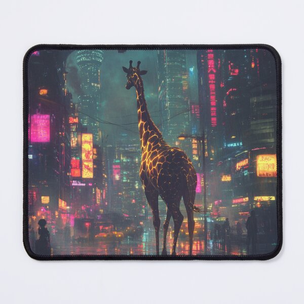 Item preview, Giraffe in Cyberpunk City designed and sold by NicolasGlowArt.