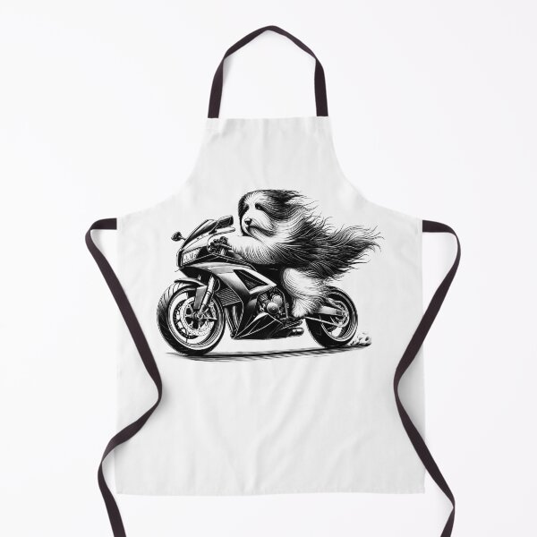 Item preview, Cool Bearded Collie Riding a Motorcycle Biker Dog Lover designed and sold by Kimberley King Art King Art.