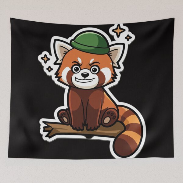 Item preview, Red panda cute construction worker designed and sold by DamioPolArt.