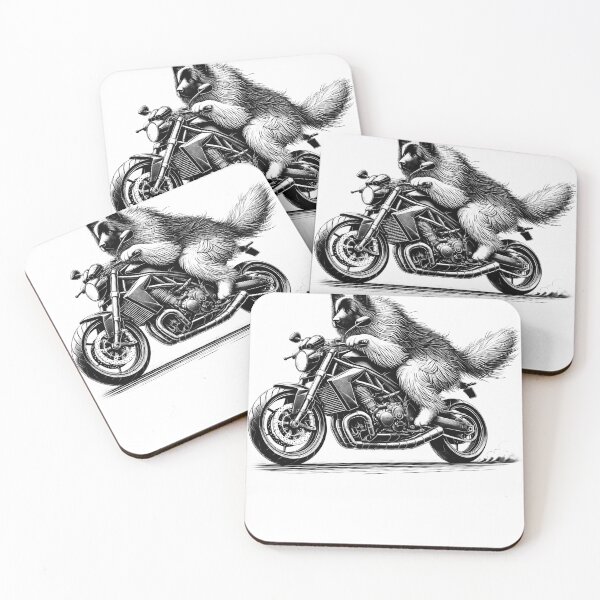 Item preview, Cool Bergamasco Shepherd Riding a Motorcycle Biker Dog Lover designed and sold by Kimberley King Art  King Art.