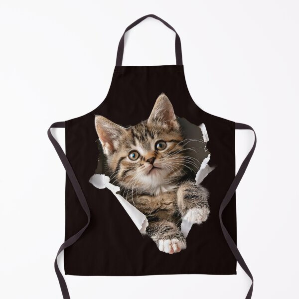 Item preview, Adorable Tabby Cat Peeking Through Torn Paper Design designed and sold by EmiBarDesign.