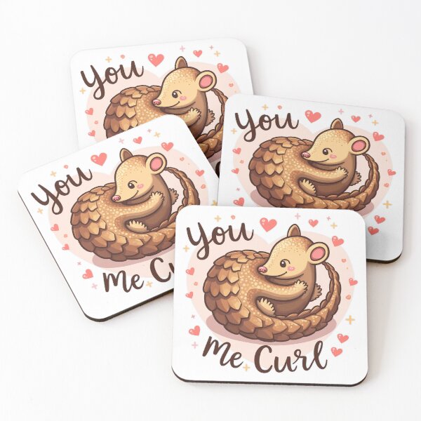 Item preview, Cute Valentine Pangolin "You Me Curl"  designed and sold by Bulwshop.