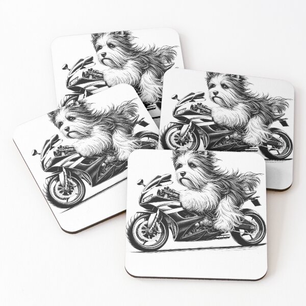 Item preview, Cool Biewer Terrier Riding a Motorcycle Biker Dog Lover designed and sold by Kimberley King Art  King Art.
