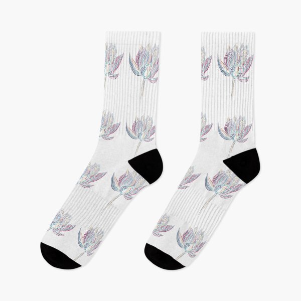 Item preview, Mid-Summer Lotus With Stem - White Background designed and sold by Onyx Swan Art.