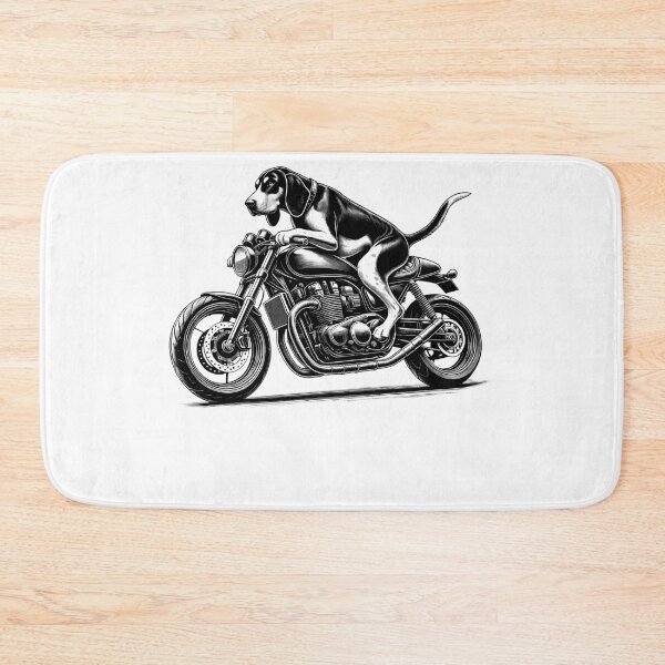 Item preview, Cool Black and Tan Coonhound Riding a Motorcycle Biker Dog Lover designed and sold by Kimberley King Art  King Art.