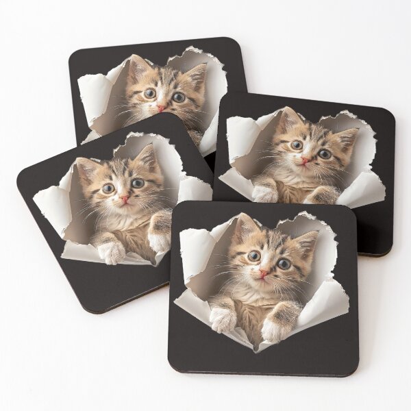 Item preview, Adorable Tabby Cat Peeking Through Torn Paper Design designed and sold by EmiBarDesign.