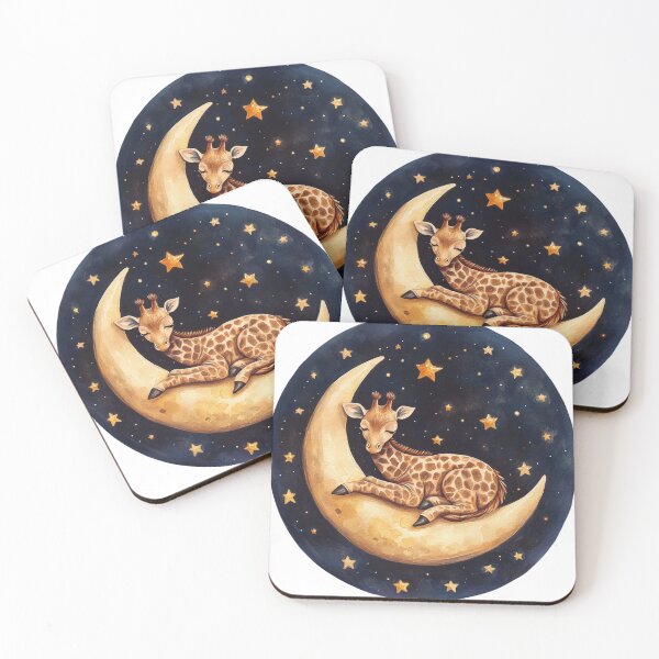 Item preview, Sleepy Giraffe and Stars designed and sold by NicolasGlowArt.