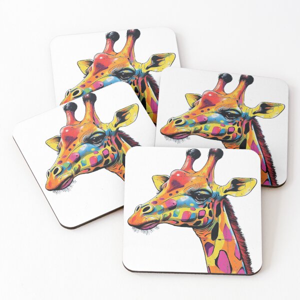 Item preview, Colorful Giraffe Portrait designed and sold by NicolasGlowArt.