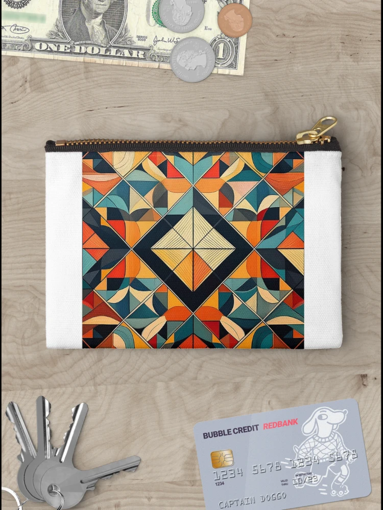 Thumbnail 3 of 4, Zipper Pouch, Abstract Geometric Pattern – Modern Colourful Design designed and sold by RaiyaTees.