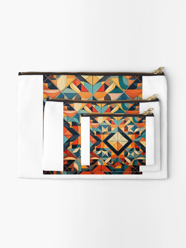 Thumbnail 2 of 4, Zipper Pouch, Abstract Geometric Pattern – Modern Colourful Design designed and sold by RaiyaTees.